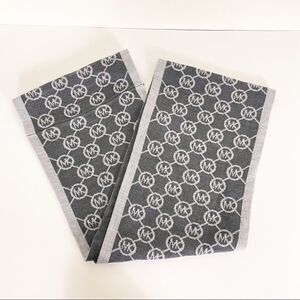 Michael Kors Grey & Light Grey Logo Monogram Infinity Winter Scarf